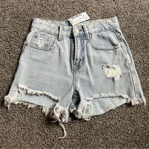 NWT papaya denim light wash high waisted shorts